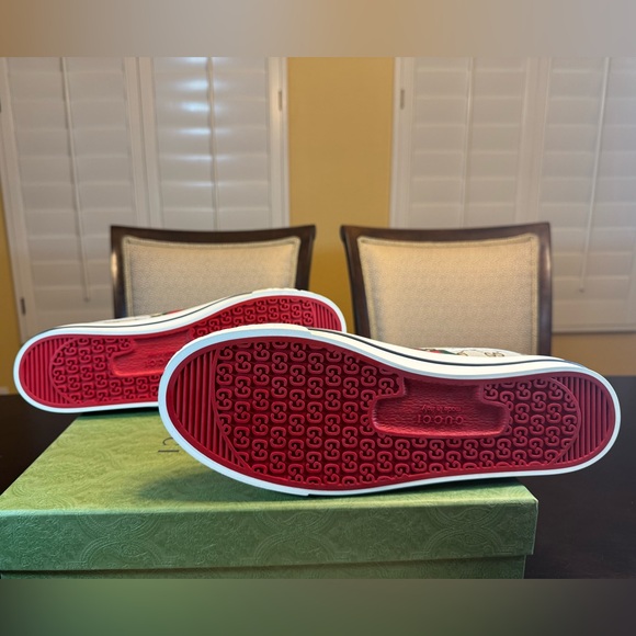 New Authentic Gucci GG Supreme High Top Sneakers Shoes - Picture 15 of 16